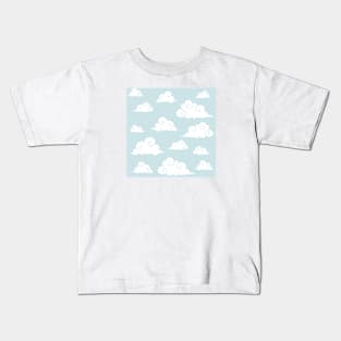 Blue sky with cloud print Kids T-Shirt